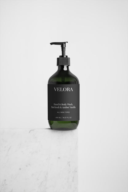 Hand & Body Wash, Patchouli & Amber Vanilla - Velora