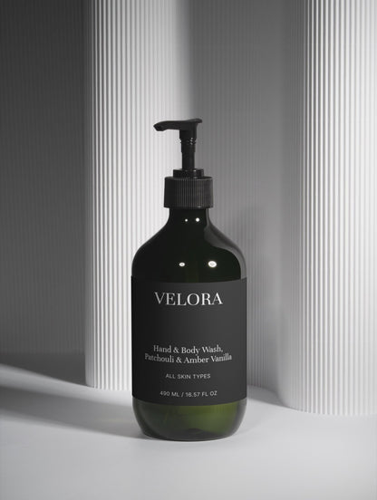Hand & Body Wash, Patchouli & Amber Vanilla - Velora