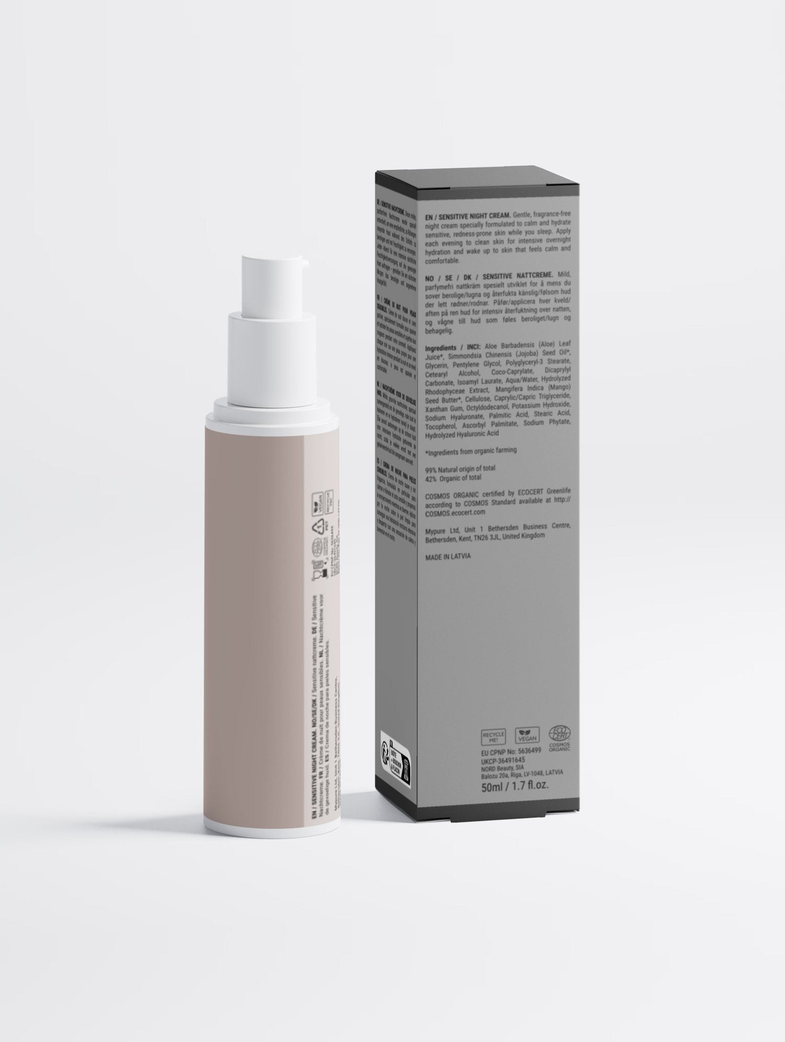 Sensitive Skin Overnight Cream, Fragrance-Free - Velora